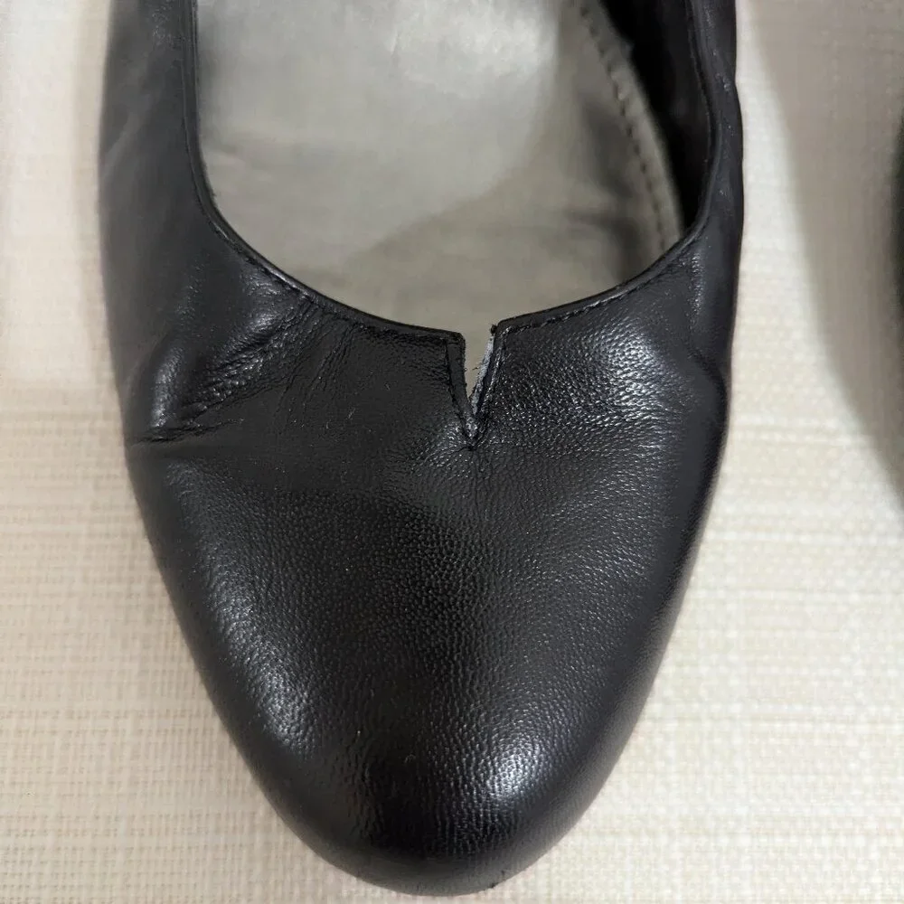 4/$20 Apt.9 Boutique Black Wide Leather Pumps 10W Black Corporate Career office